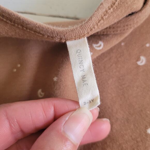 Quincy Mae Brown Moon & Star Print Dress + Bloomers - Picture 6 of 8